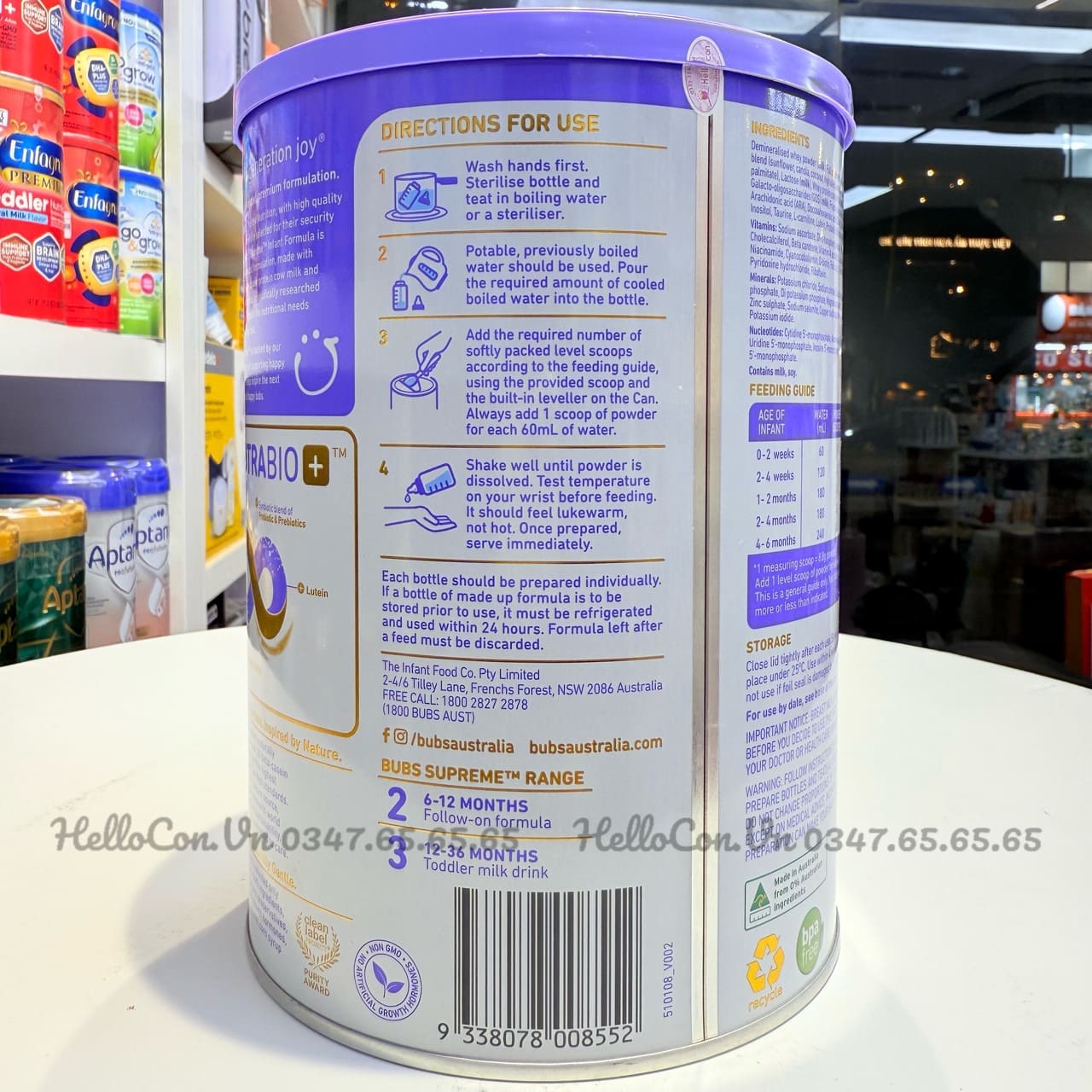 Ảnh hướng dẫn pha sữa Sữa Bubs Supreme