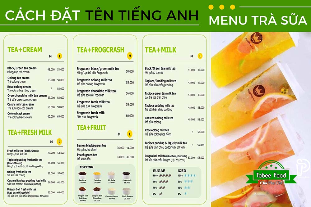 Đặt tên quán trà sữa hay theo tiếng An