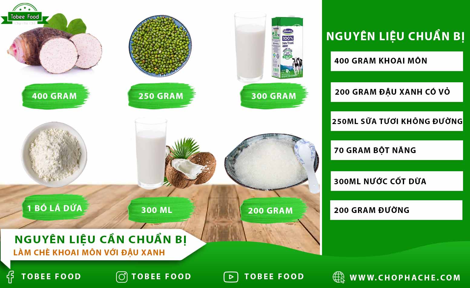 cách làm chè khoai môn đậu xanh