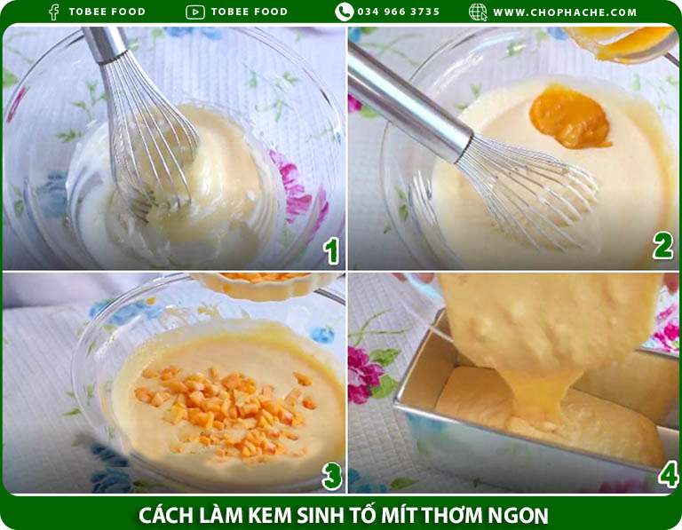 cách làm kem sinh tố mít đơn giản