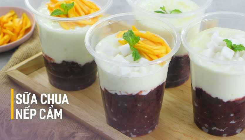 Cách làm sữa chua nếp cẩm