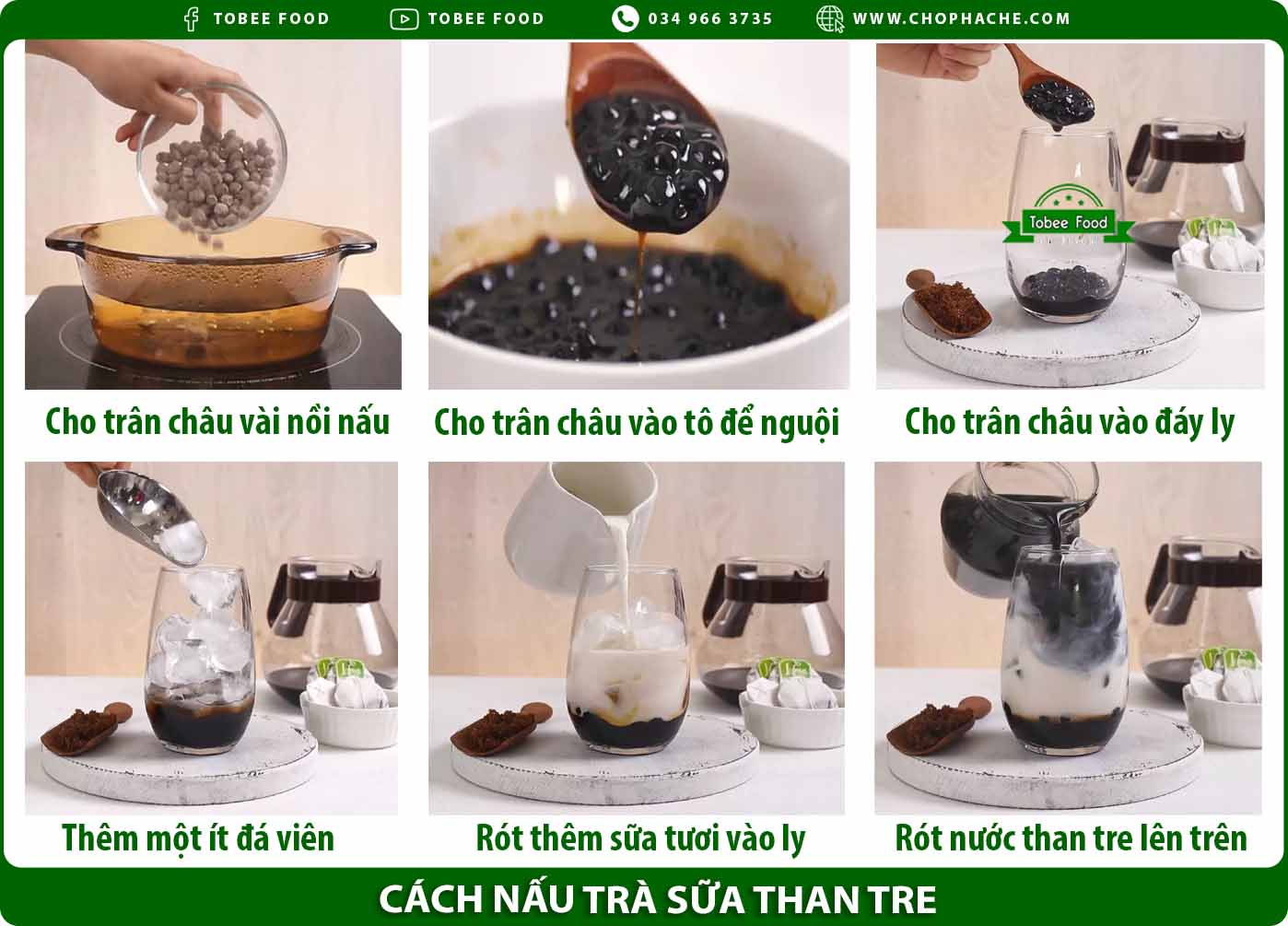 cách pha trà sữa than tre