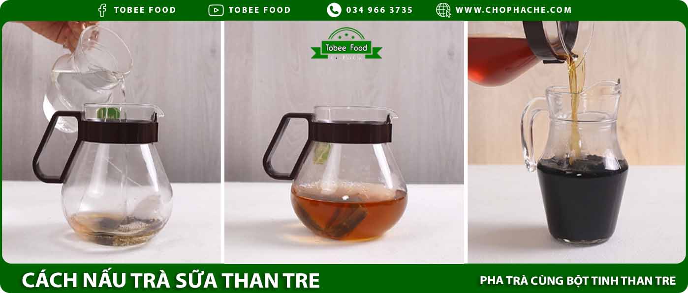 Cách nấu trà sữa than tre