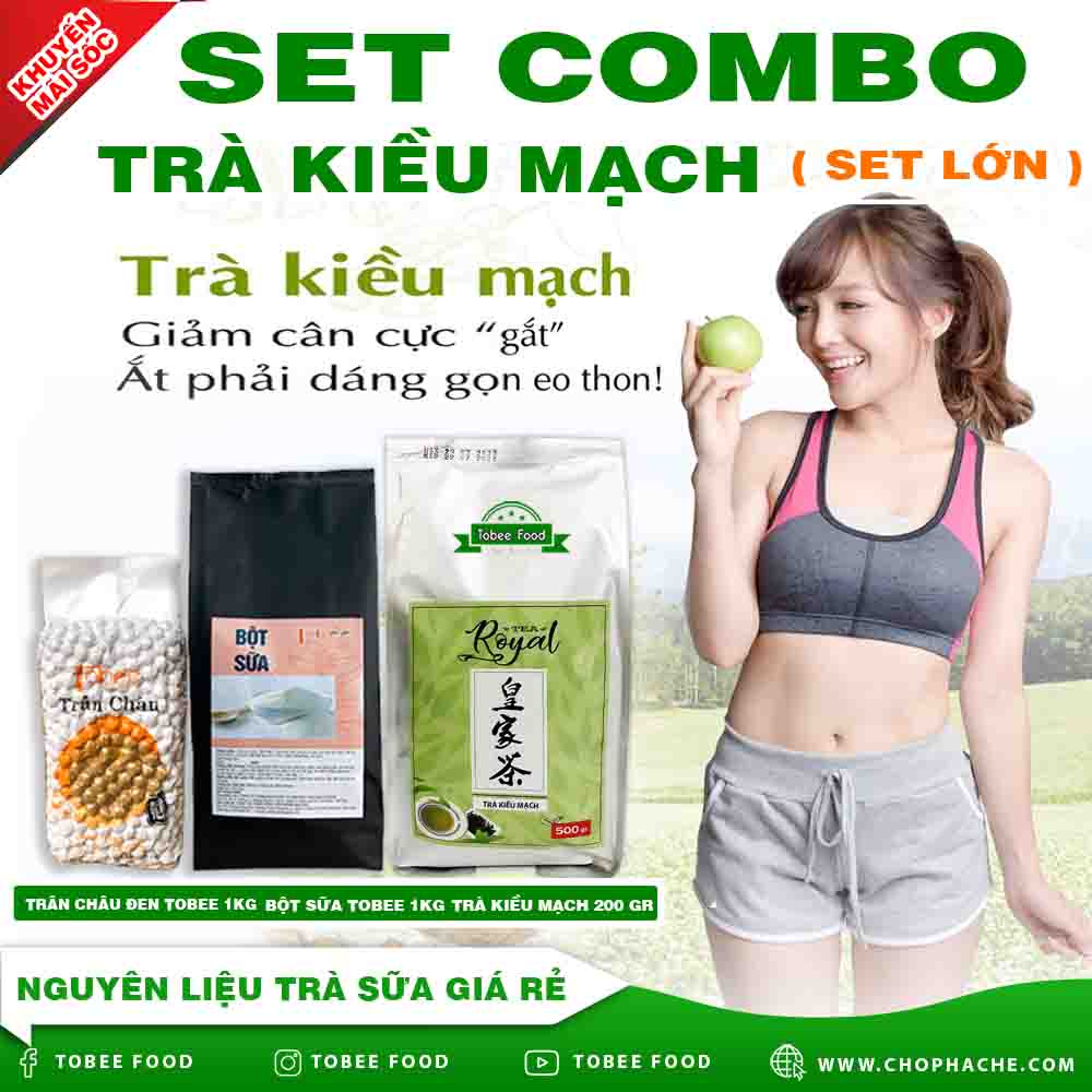 combo trà kiều mạch sét lớn trân châu đen