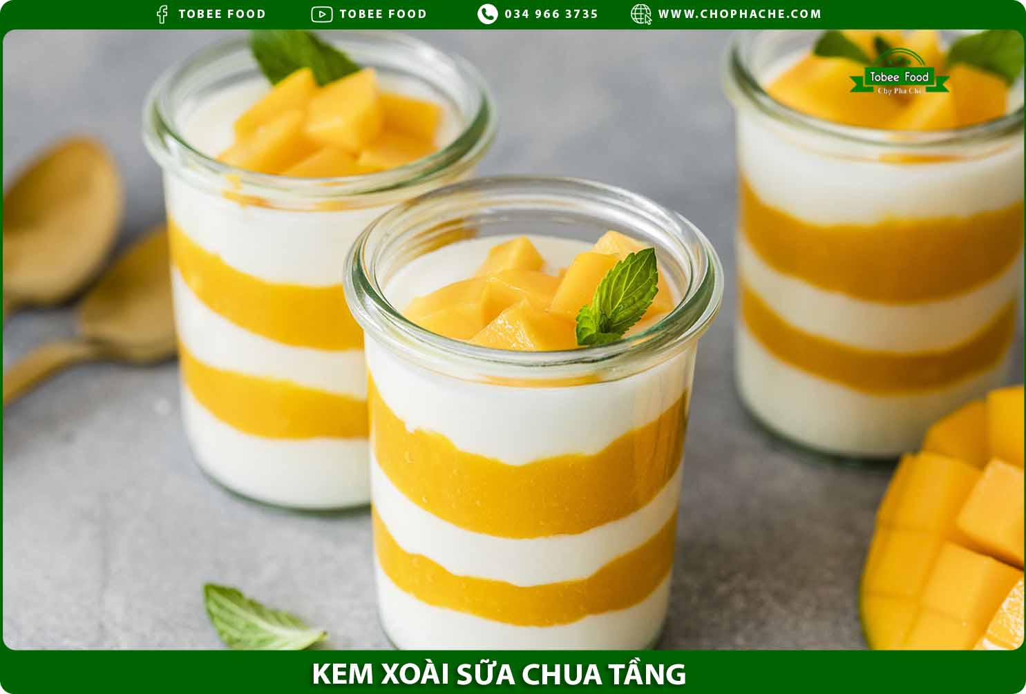 kem xoài sữa chua tầng