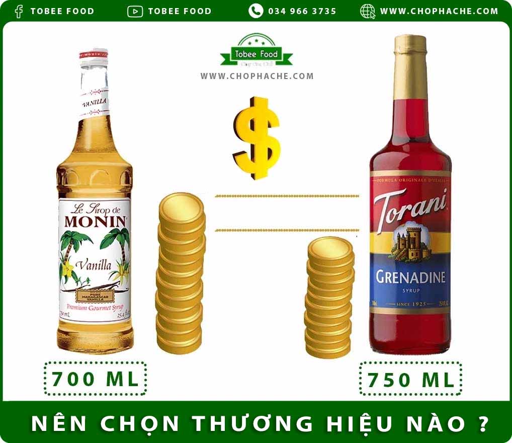 Nên chọn Siro Monin hay Siro Torani