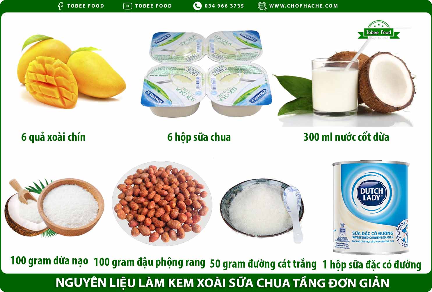nguyên liệu làm kem xoài sữa chua đơn giản