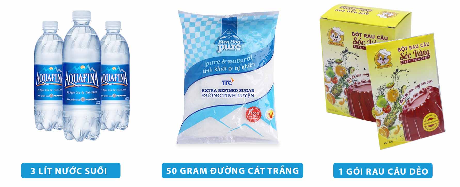 nguyên liệu làm rau câu truyền thống