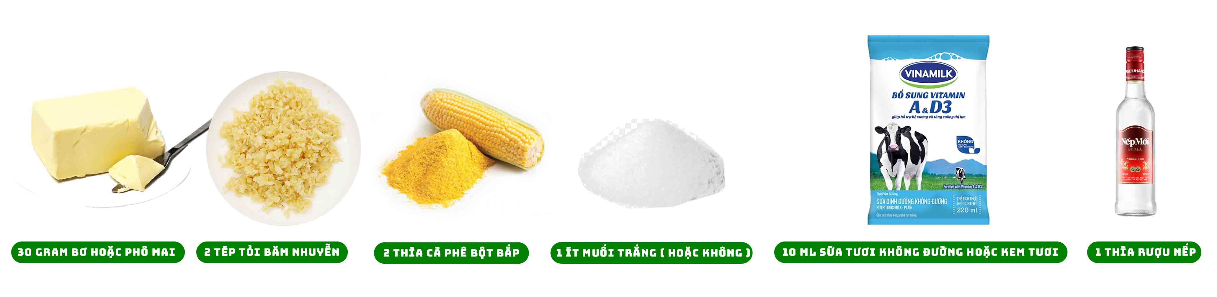 Nguyên liệu làm sốt phô mai cháy tỏi