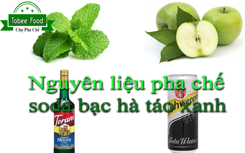 Cách pha chế soda bạc hà cùng táo xanh