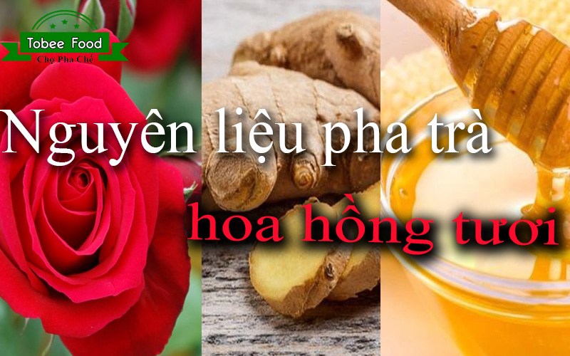 Pha trà hoa hồng tươi