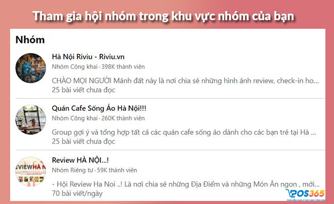  Tham gia hội nhóm trong khu vực nhóm của bạn