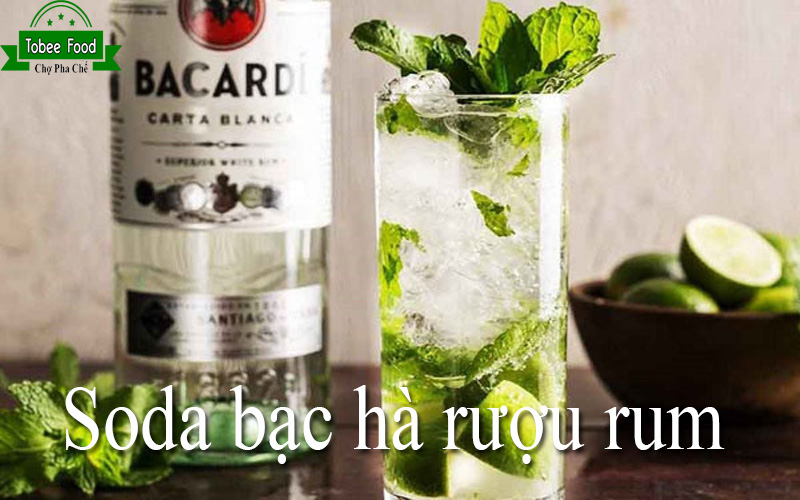 Cách làm soda bạc hà rượu rum chuẩn bị Italia