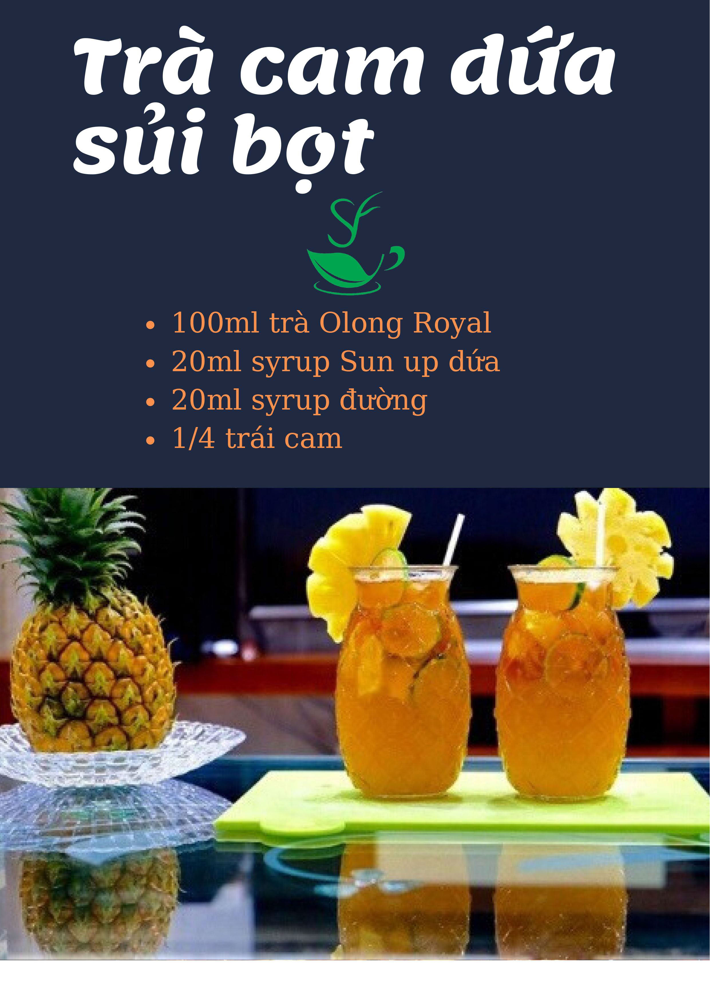 trà cam sủi bọt