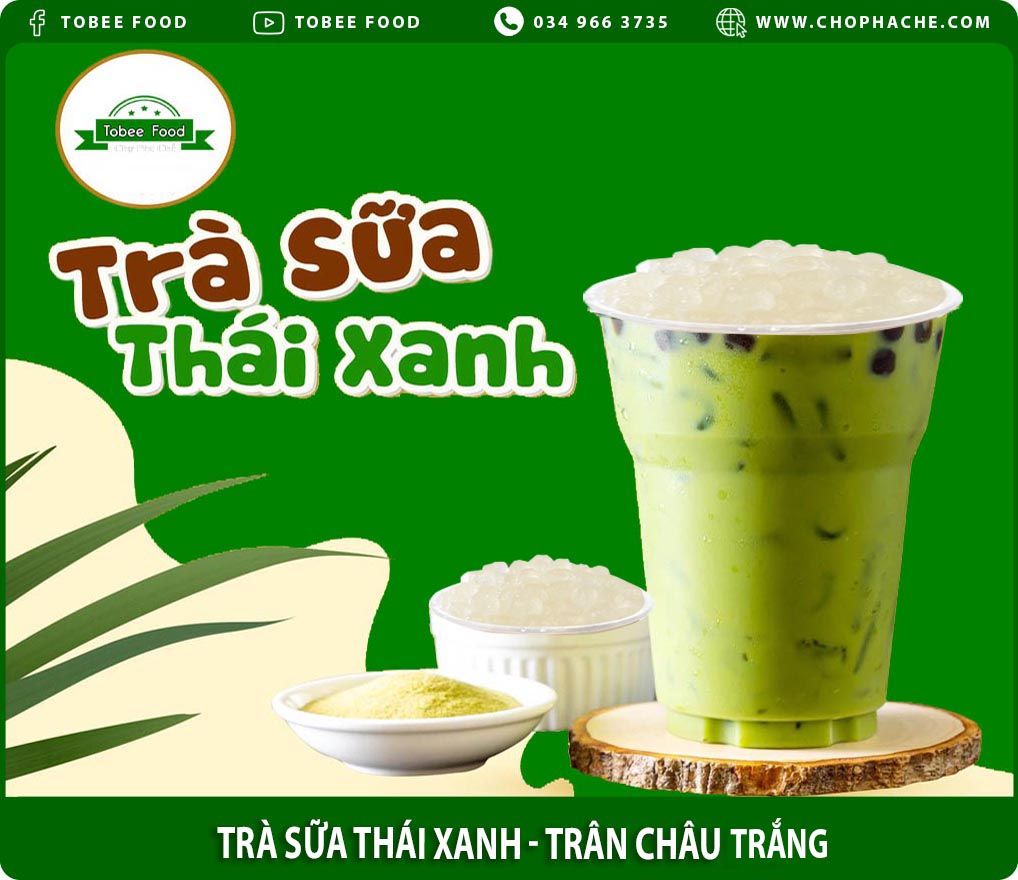 trà sữa thái xanh trân châu trắng