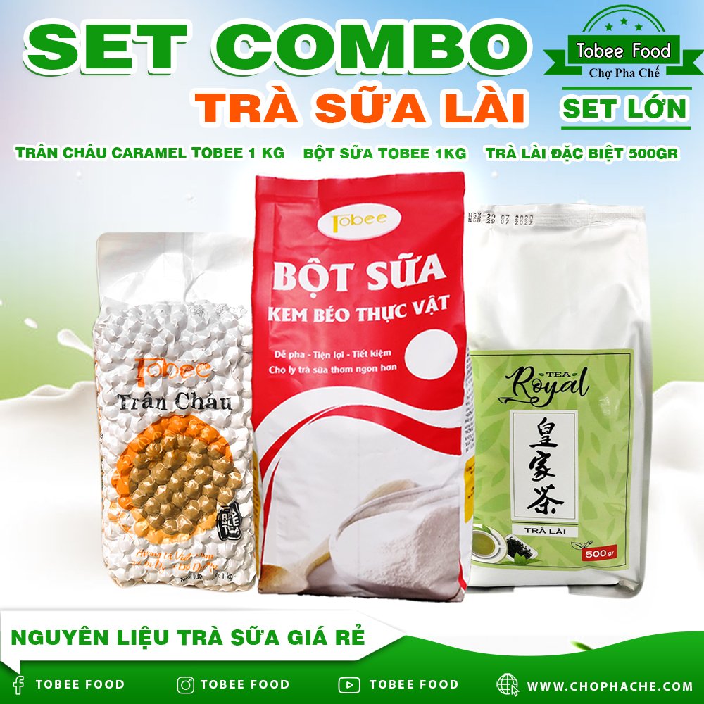 Combo trà sữa Trà Lài- Đen Lớn