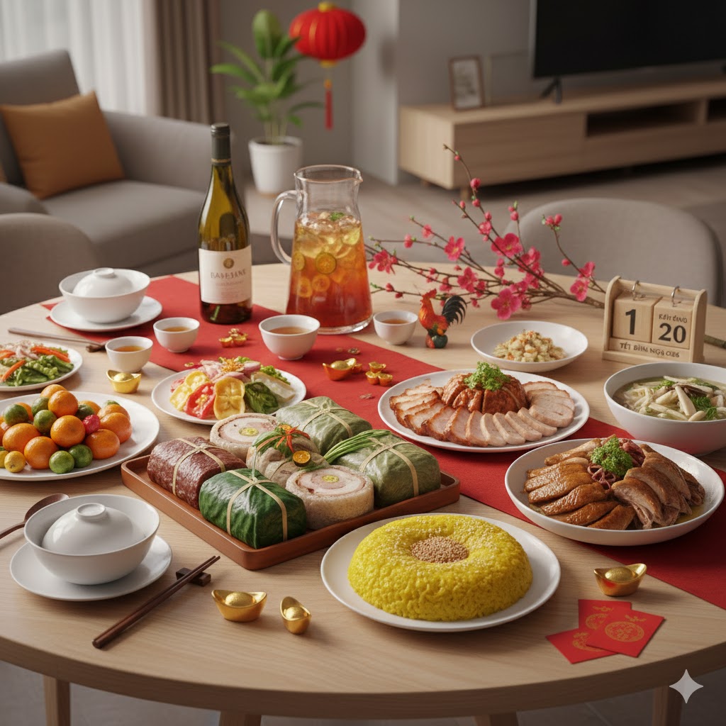 Gợi ý thực đơn mâm cỗ Tết hiện đại, tiết kiệm thời gian 2026