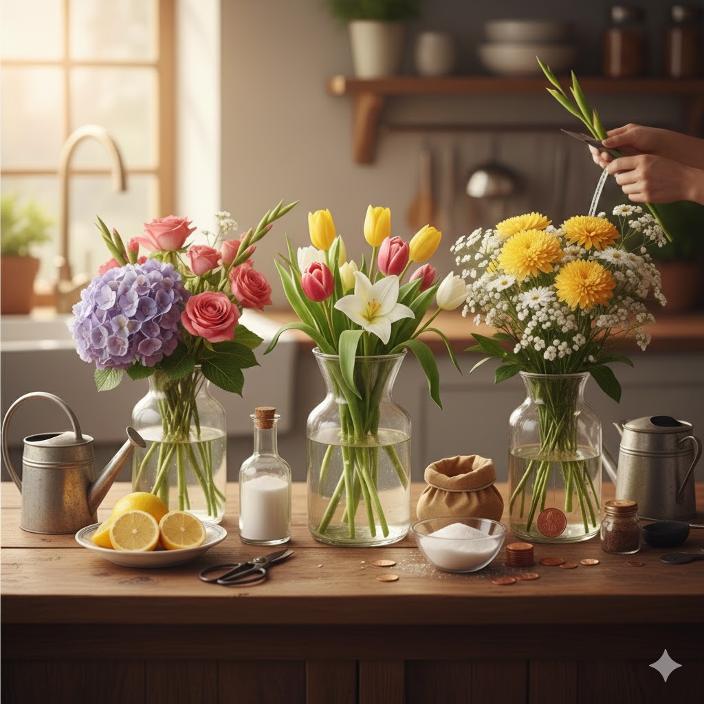 Cách cắm bình hoa lay ơn/tuyết mai đẹp chưng Tết 2026