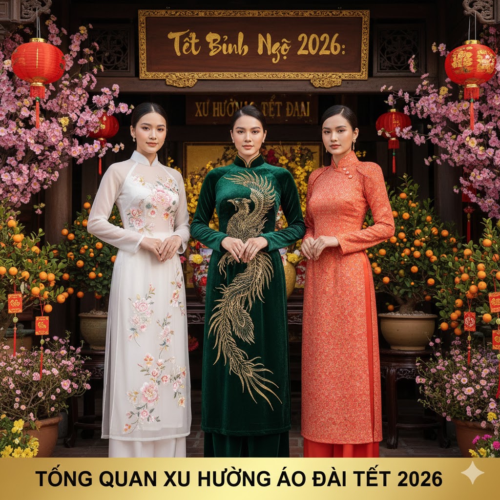 Xu hướng áo dài Tết 2026 năm nay: Kiểu dáng và chất liệu nào lên ngôi?