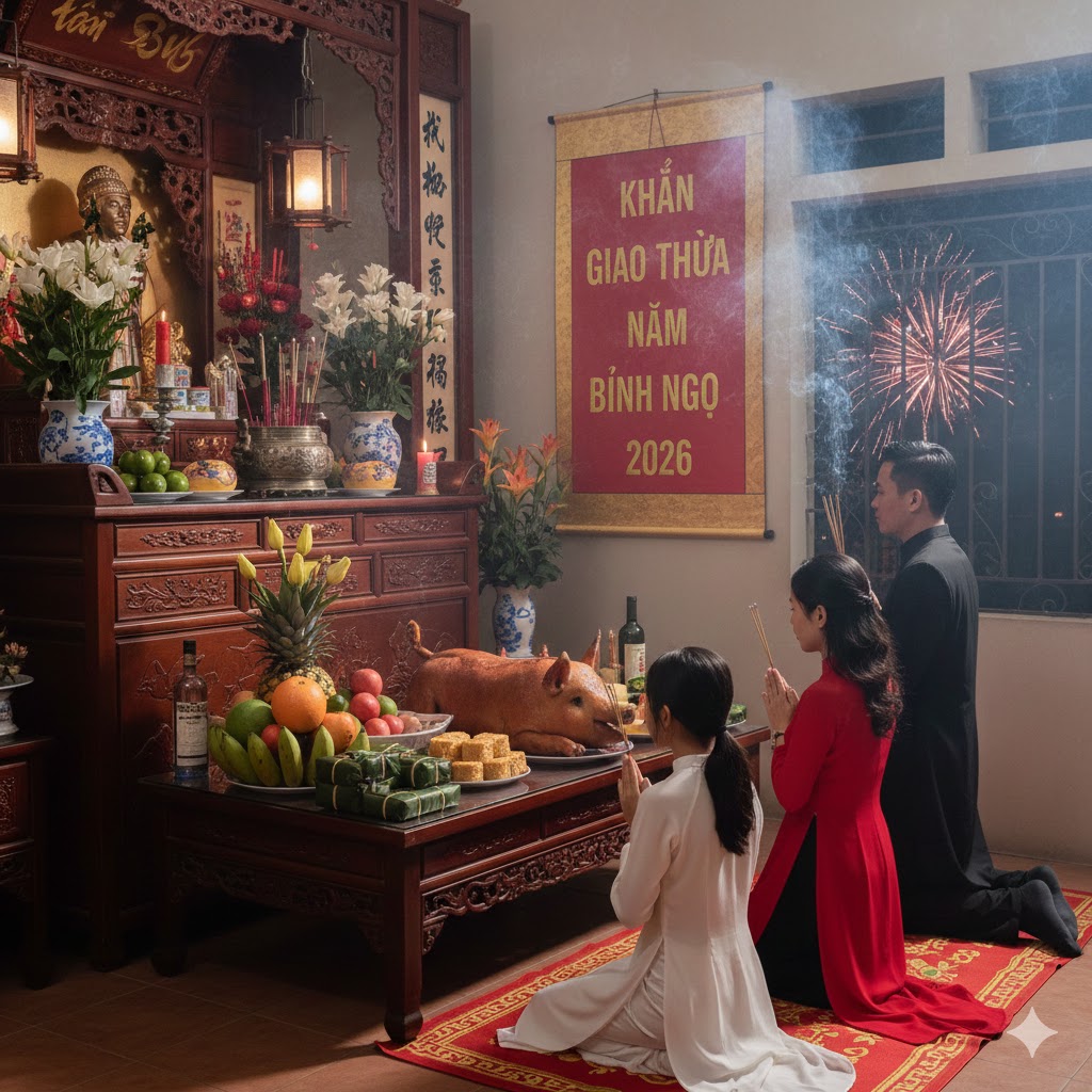 Bài văn khấn Giao thừa và Mùng 1 Tết 2026 chuẩn nhất?