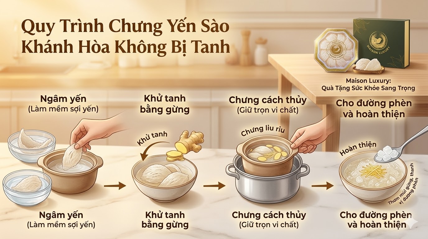 Cách Chưng Yến Sào Khánh Hòa Tại Nhà Để Không Bị Tanh Và Giữ Trọn Vi Chất