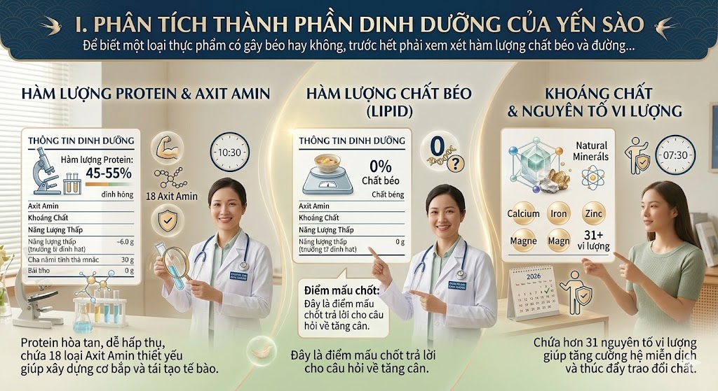 Ăn Yến Sào Có Gây Tăng Cân Hay Béo Phì Không? Giải Đáp Từ Chuyên Gia Dinh Dưỡng