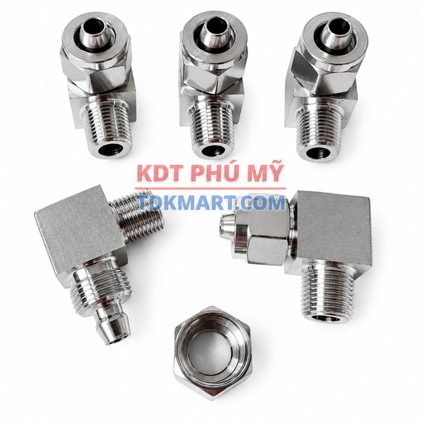Co nối thép không rỉ 304 có 1 đầu siết ống và 1 đầu ren ngoài