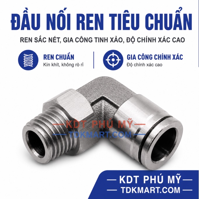 Co nối nhanh Inox ren ngoài