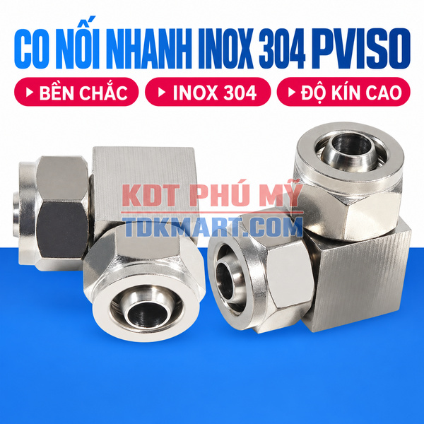 Co nối Inox 304 có 2 đầu siết ống ĐỘ KÍN CAO