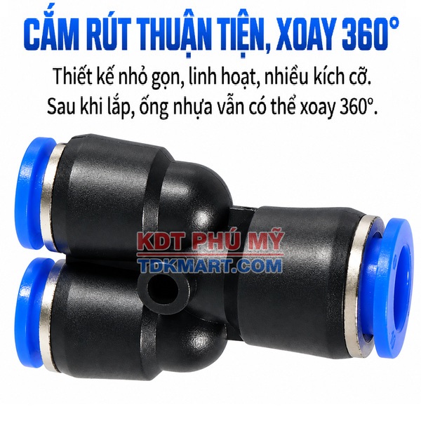Đầu nối khí nén chữ Y- Giảm CẮM RÚT THUẬN TIỆN