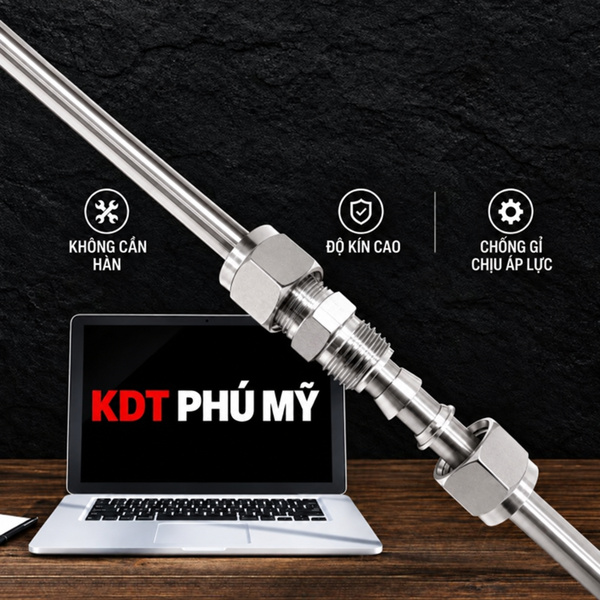 Đầu nối thẳng inox 304 hai đầu siết hạt bắp độ kín cao