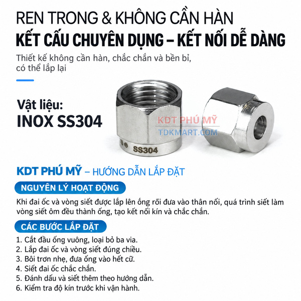 Ốc siết hạt bắp Inox 304 KẾT NỐI DỄ DÀNG