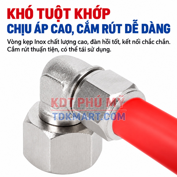 Co nối thép không rỉ Inox 304 có 1 đầu siết ống và 1 đầu ren trong CHỊU ÁP CAO