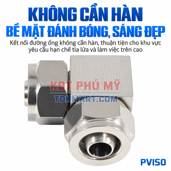 Co nối Inox 304 có 2 đầu siết ống KHÔNG CẦN HÀN