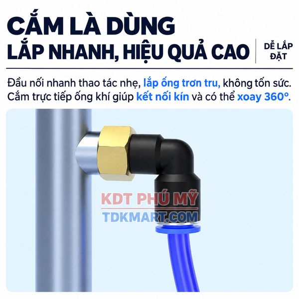 Co nối nhanh khí nén ren trong PLF LẮP NHANH