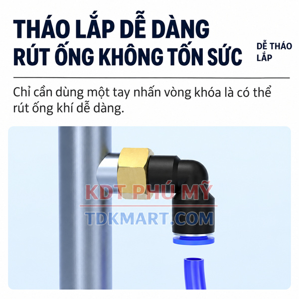 Co nối nhanh khí nén ren trong PLF DỄ THÁO LẮP