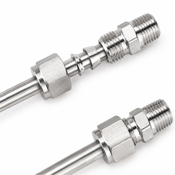 Đầu nối thẳng Inox 304 1 đầu siết hạt bắp 1 đầu ren ngoài LẮP ỐNG