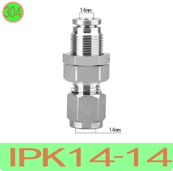 Đầu nối nhanh Inox một đầu siết hạt bắp ống 14 mm  Model: IPK14-14  Vật liệu: Inox 304