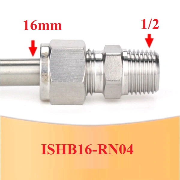 nối inox 304 ren ngoài 1/2 ống 16