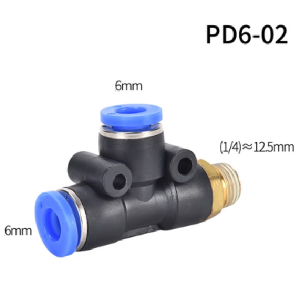 Cut nối chữ T- Ren ngoài bên hông PD6-02