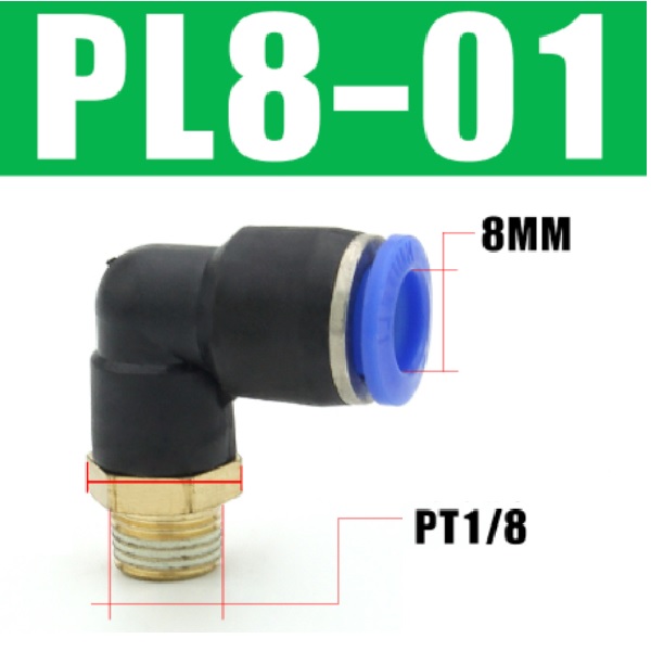 Co nối nhanh khí nén- Ren ngoài PL8-01