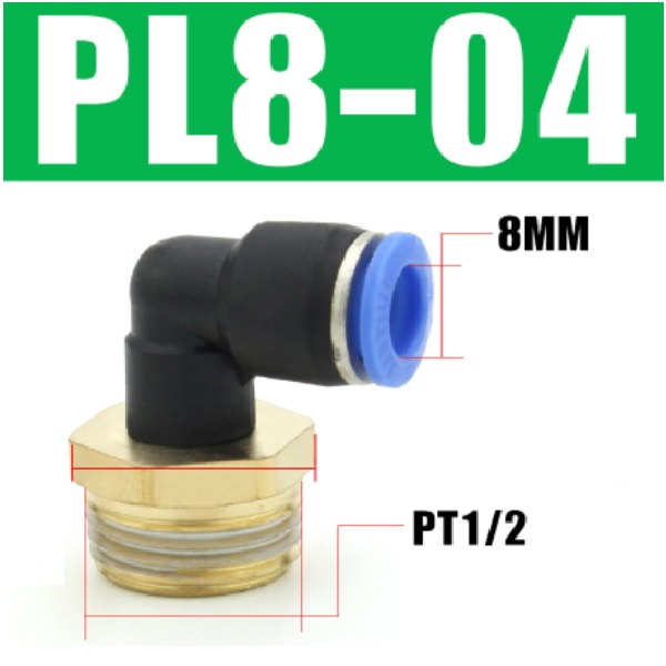 Co nối nhanh khí nén- Ren ngoài PL8-04