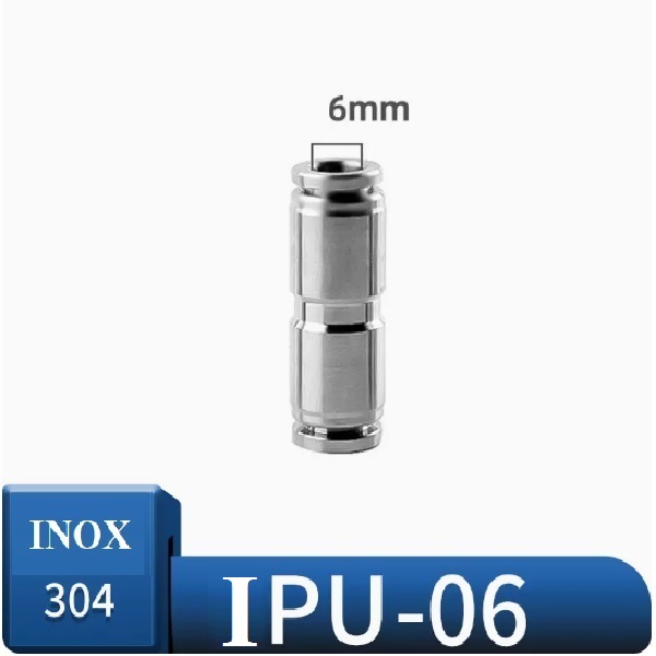 Đầu nối nhanh khí nén Inox thẳng IPU06