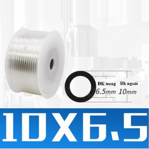 Ống hơi PU phi 10 mm ( 10x6.5 trong suốt) x 100 mét/ cuộn