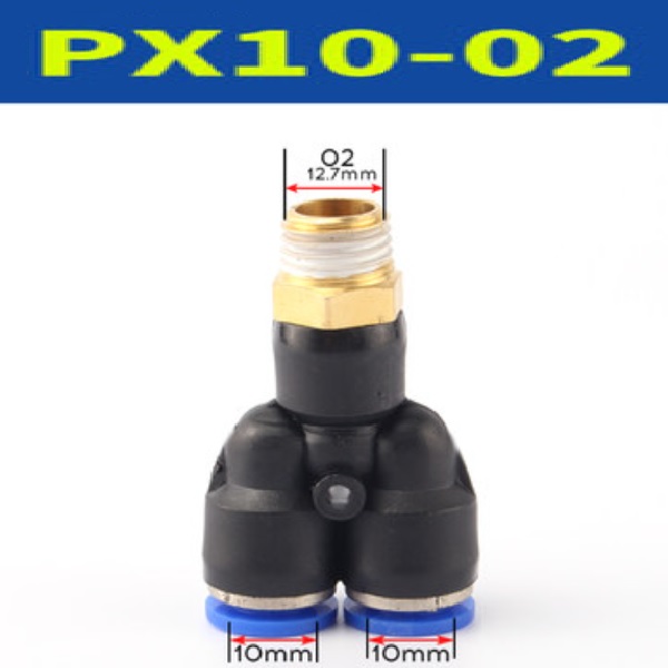 Đầu nối khí nén chữ Y- Ren ngoài PX10-02