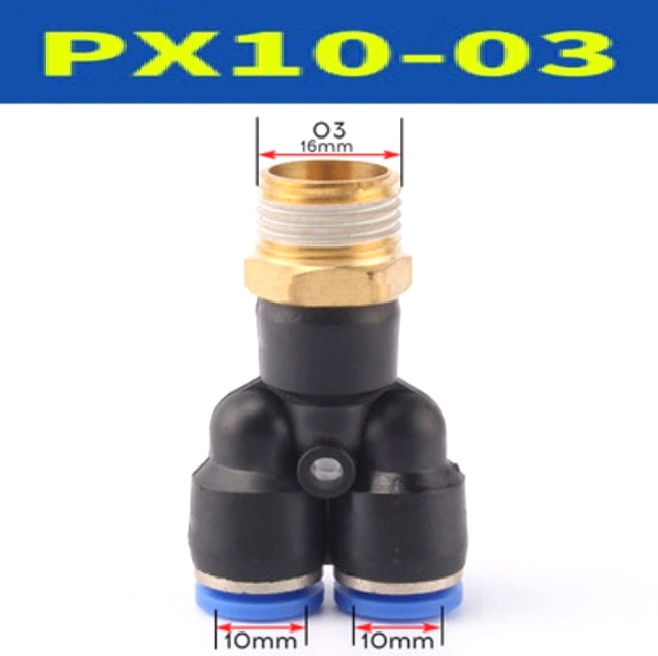 Đầu nối khí nén chữ Y- Ren ngoài PX10-03