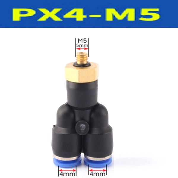 Đầu nối khí nén chữ Y- Ren ngoài PX4-M5