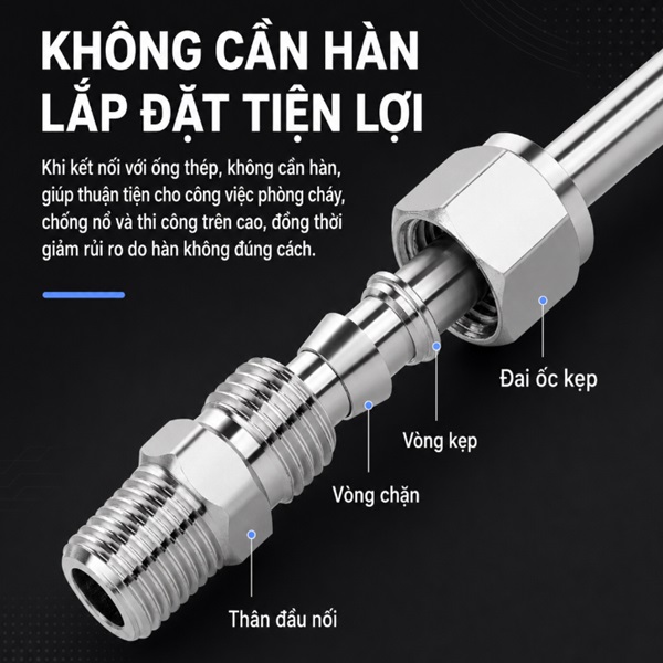Ốc inox siết hạt bắp 304