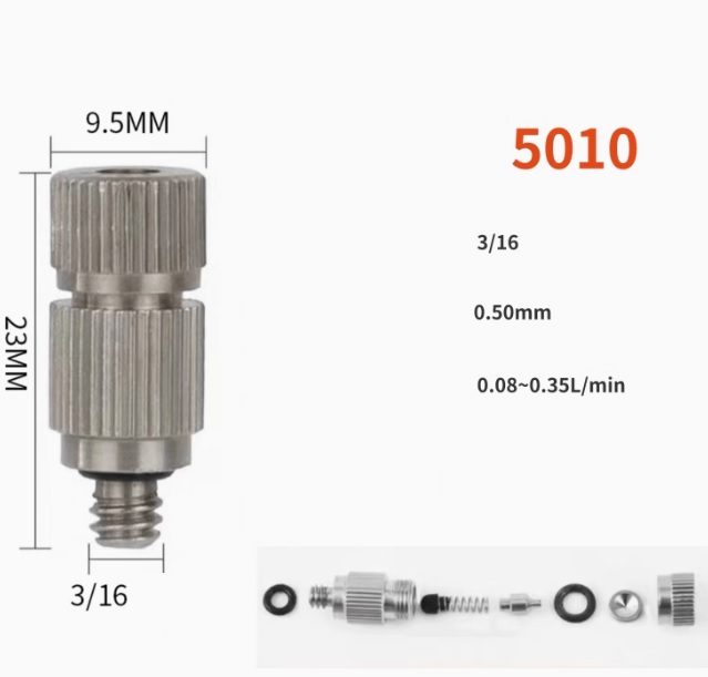 Béc đồng số 5  nối ren lỗ phun 0.5mm (mã 5010)