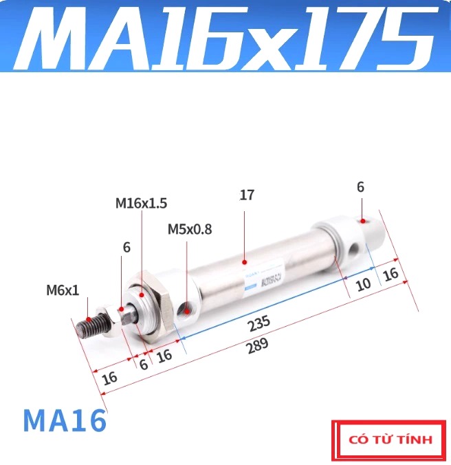 Xi lanh khí nén MA16x175